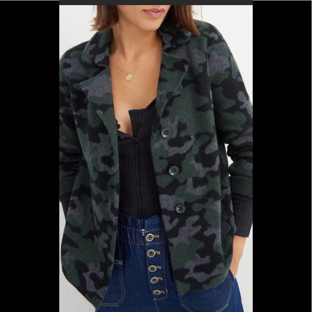 Anthropologie‎ Barbara wool camo sweater coat. Brand new!!!!!